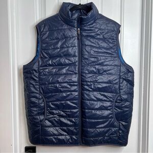 Landway Men's Navy & Bright Blue Interior Puffer Vest. Size 2XL.
